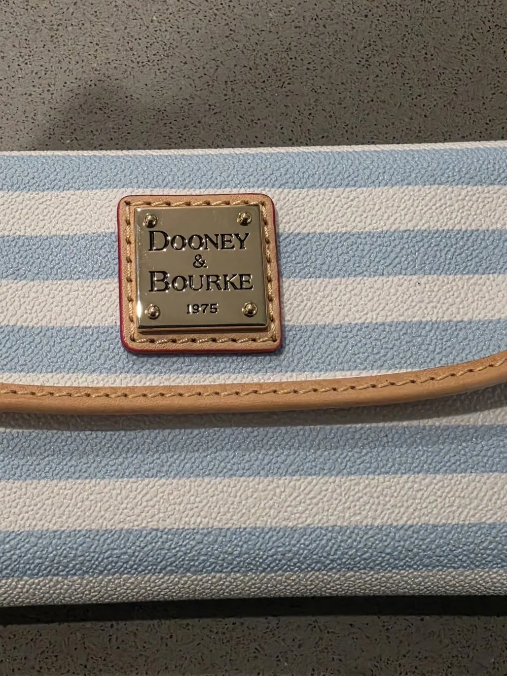 Dooney & Bourke Light Blue Stripe Continental Wallet